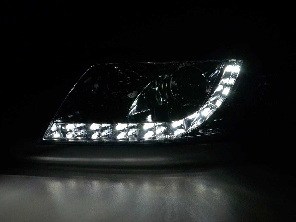 Scheinwerfer Set Daylight LED TFL-Optik VW Passat Typ 3BG 00-05 chrom Scheinwerfer Set Daylight LED TFL-Optik VW Passat Typ 3BG 00-05 chrom